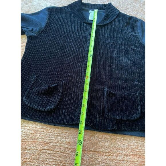 J JILL WOMENS BLACK WIDE WHALE CHENILLE CORDUROY CASUAL JACKET SIZE S - Picture 5 of 7